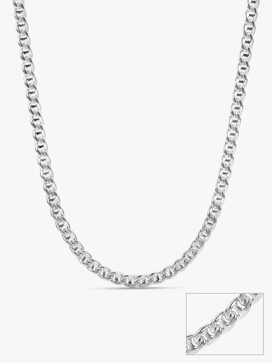 Silver Classic Curb Chain For Him