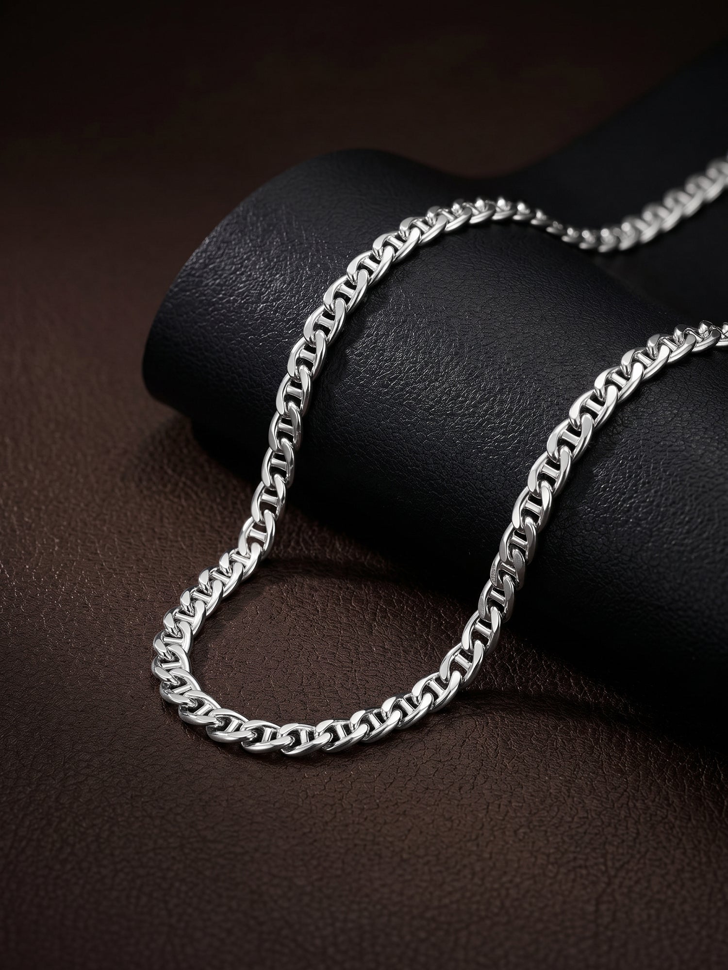Silver Classic Curb Chain For Him