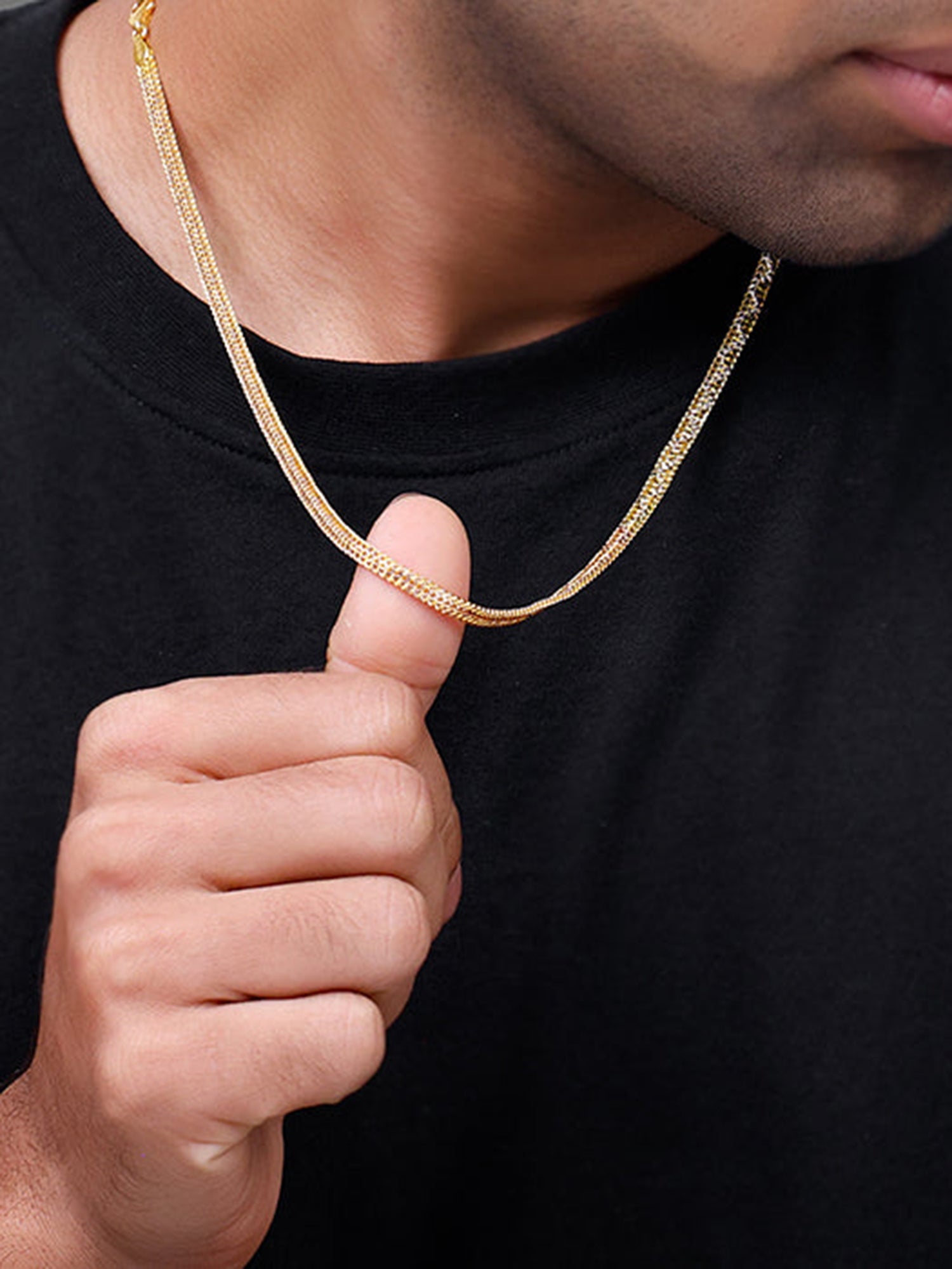 Dual Tone Snake Chain For Him