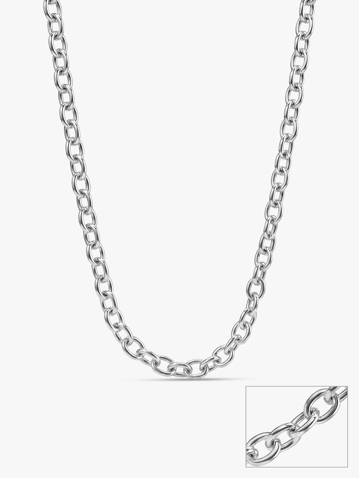 Silver Curb Chain For Him