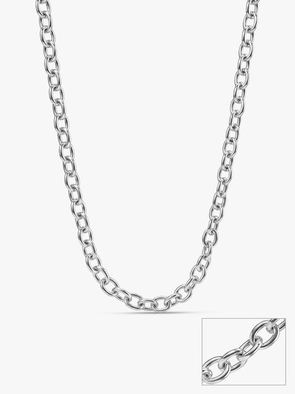 Silver Curb Chain For Him