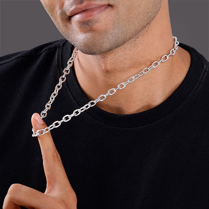 Silver Curb Chain For Him