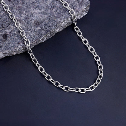 Silver Curb Chain For Him
