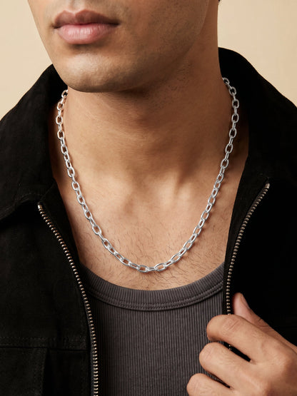 Silver Curb Chain For Him