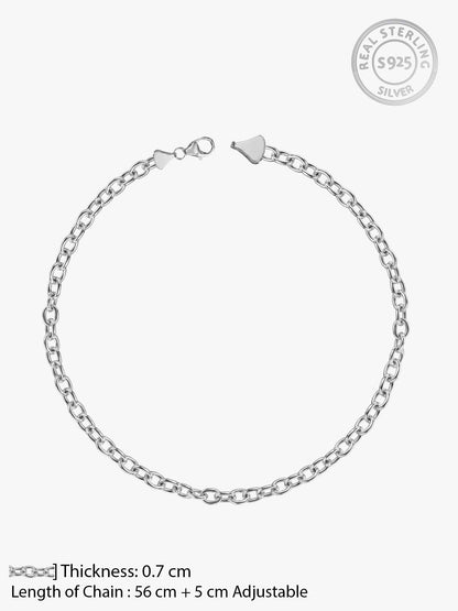 Silver Curb Chain For Him