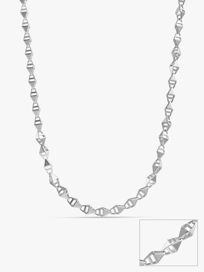 Silver Kite Beveled Chain For Him