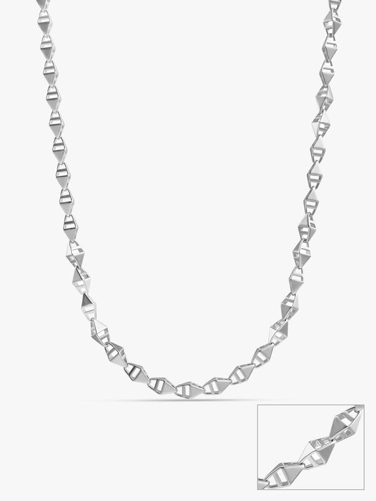 Silver Kite Beveled Chain For Him