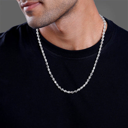 Silver Kite Beveled Chain For Him