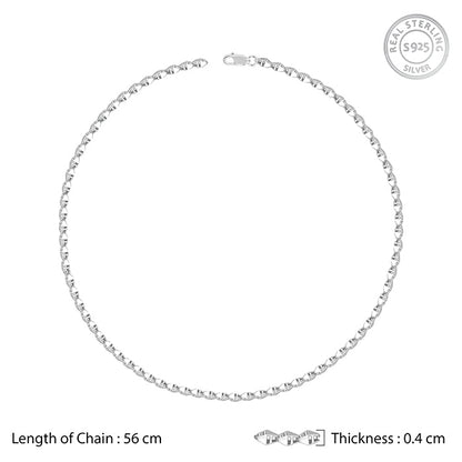 Silver Kite Beveled Chain For Him