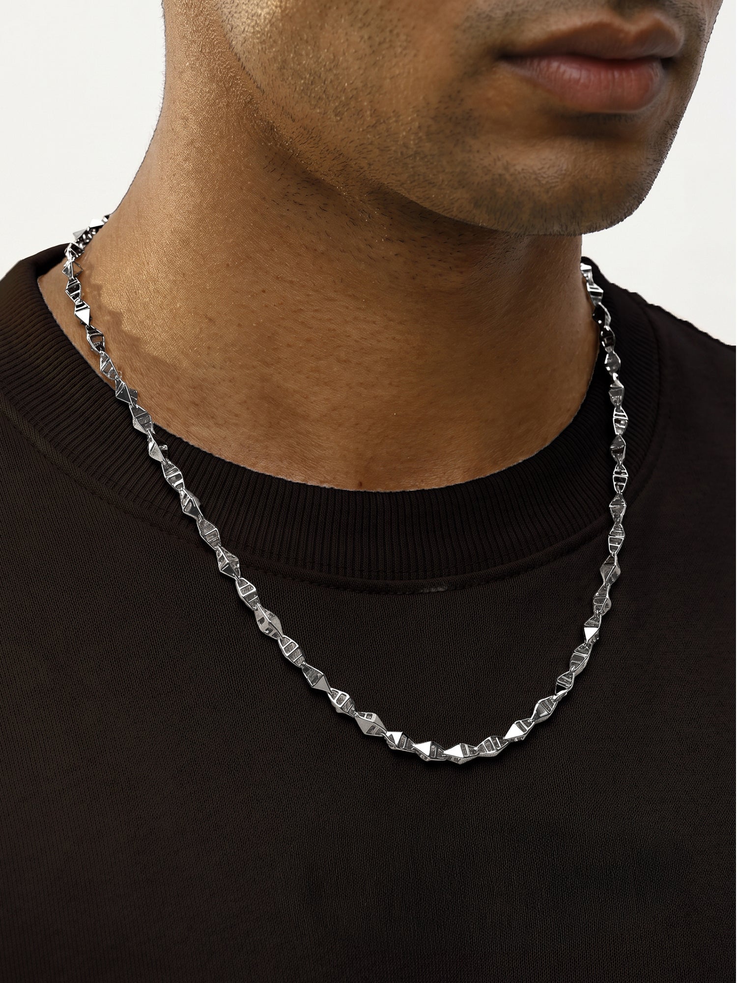 Silver Kite Beveled Chain For Him
