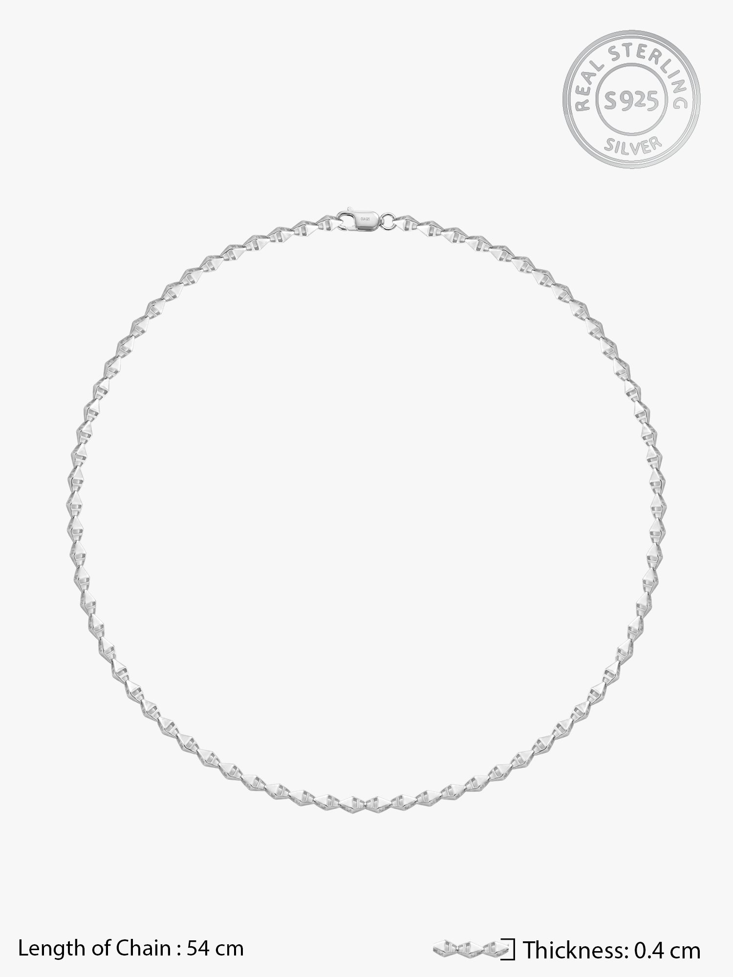 Silver Kite Beveled Chain For Him