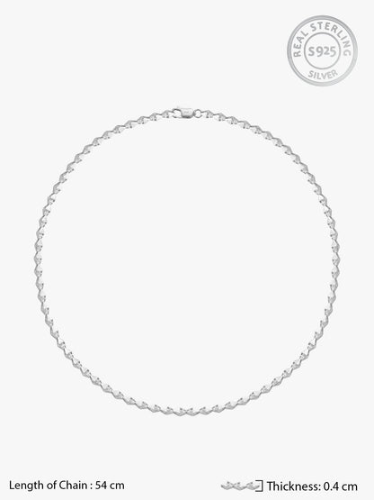 Silver Kite Beveled Chain For Him