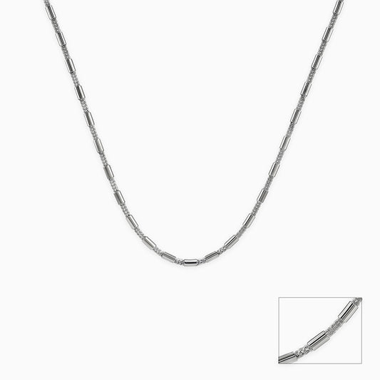 Silver Tube Link Chain For Him