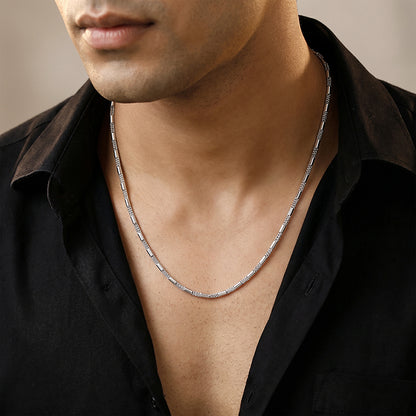 Silver Tube Link Chain For Him
