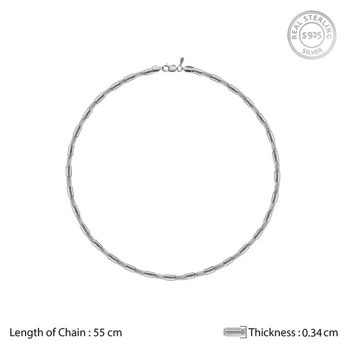 Silver Tube Link Chain For Him