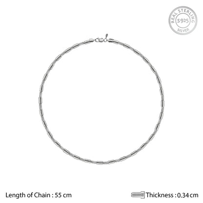 Silver Tube Link Chain For Him