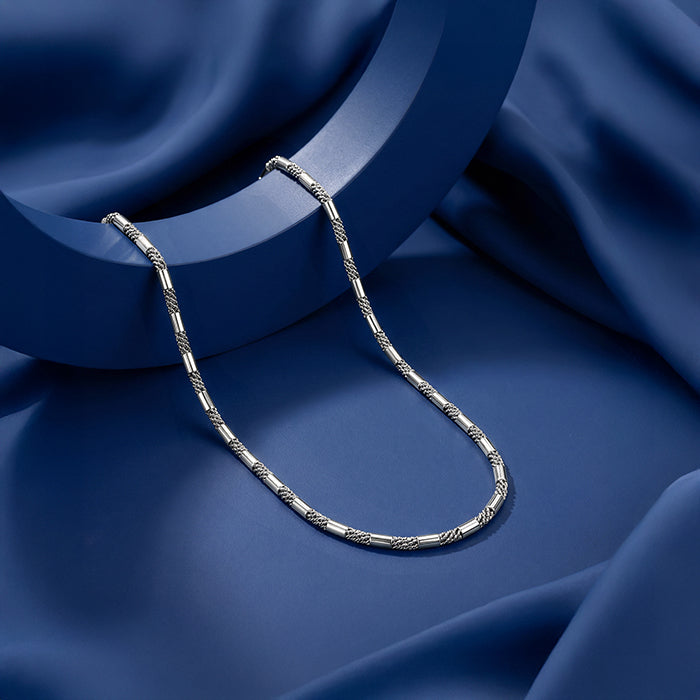 Silver Tube Link Chain For Him