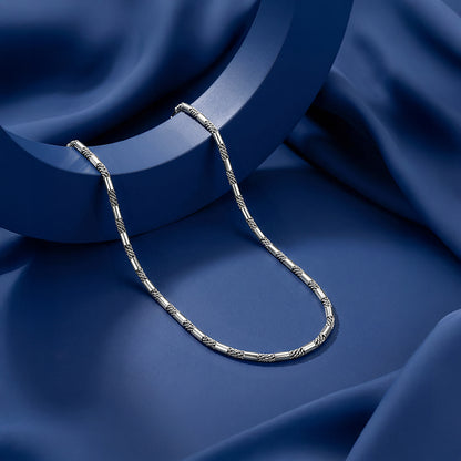 Silver Tube Link Chain For Him