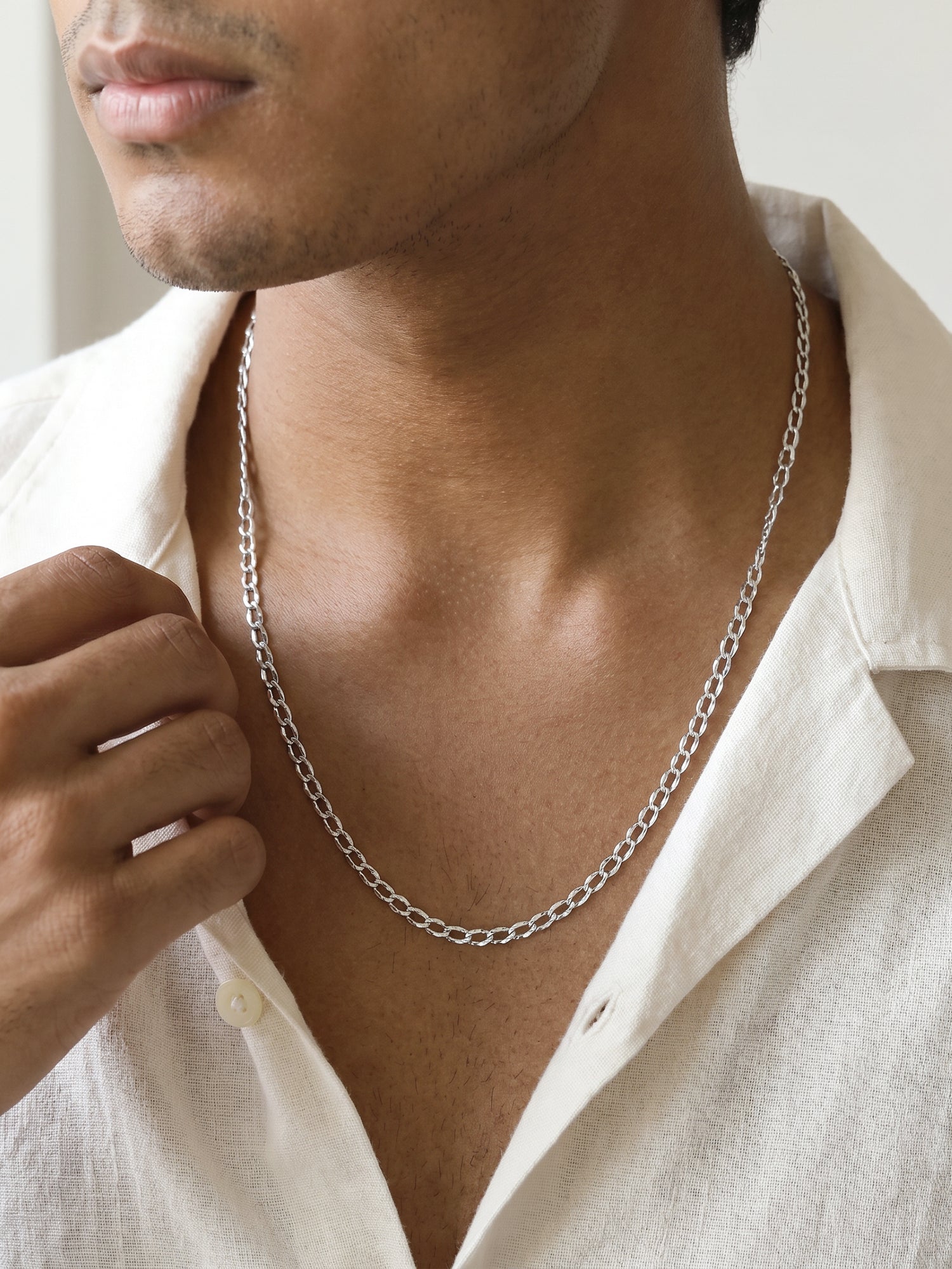 Silver Urban Curb Chain for Him
