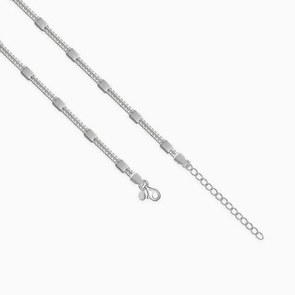 Silver Checkerboard Flat Bar Chain