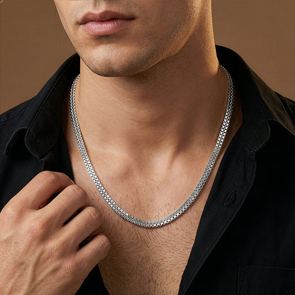 Silver Double Box Chain for Him