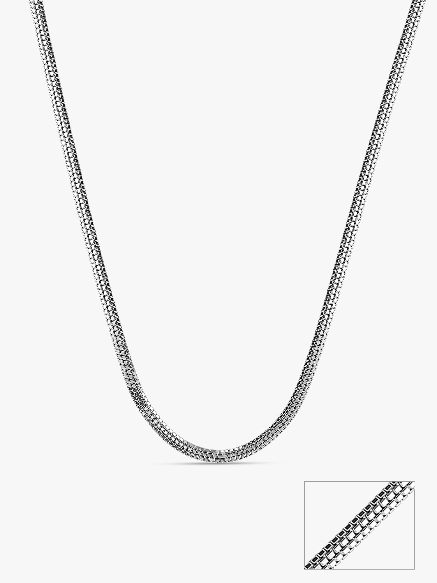 Silver Triple Box Chain for Him