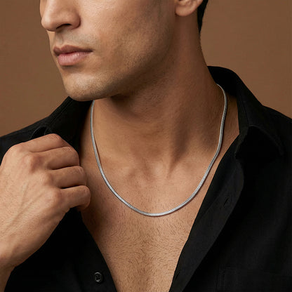 Silver Triple Box Chain for Him