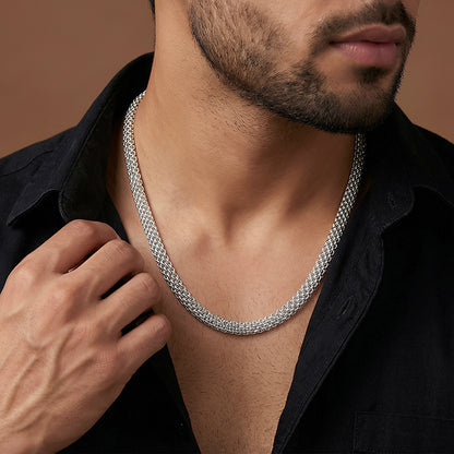 Silver Mesh Chain for Him