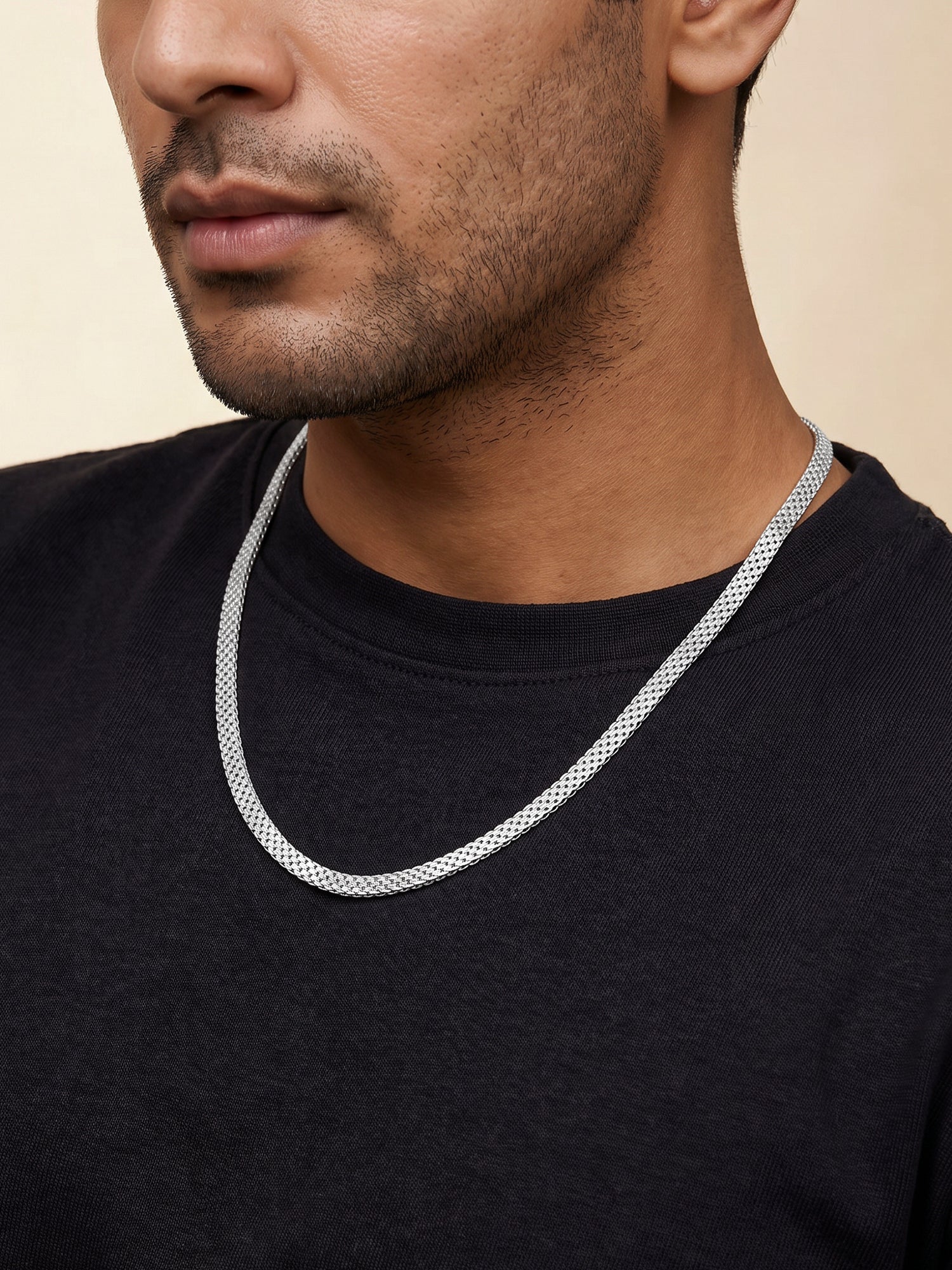 Silver Mesh Chain for Him