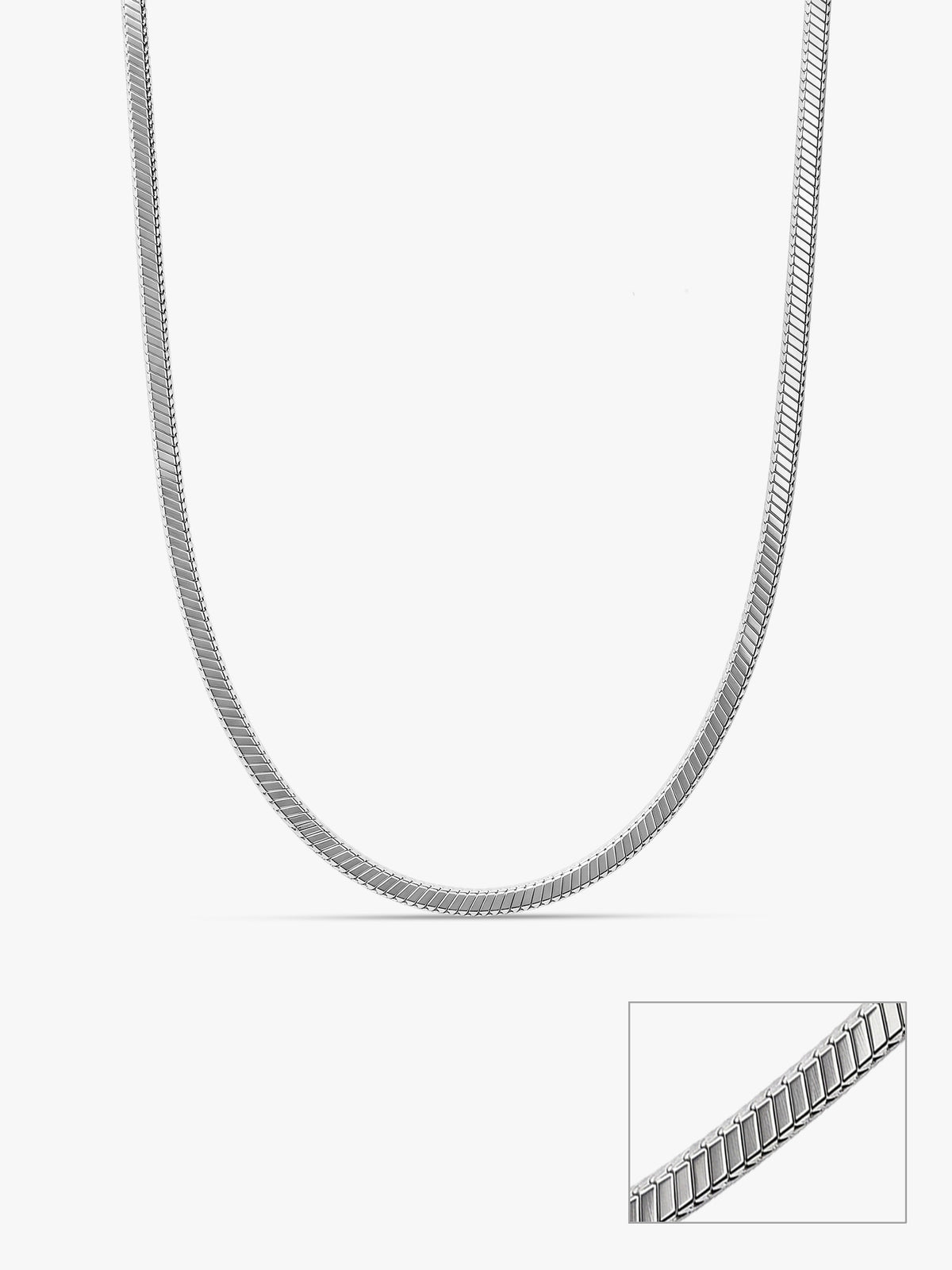 Silver Minimal Snake Kids Chain