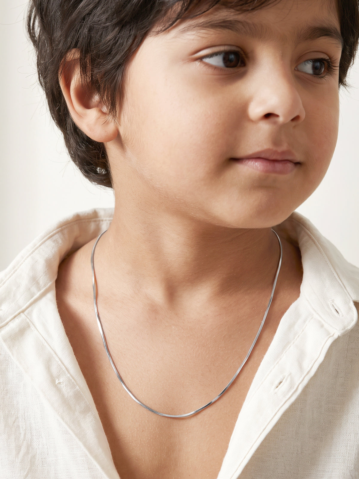 Silver Minimal Snake Kids Chain