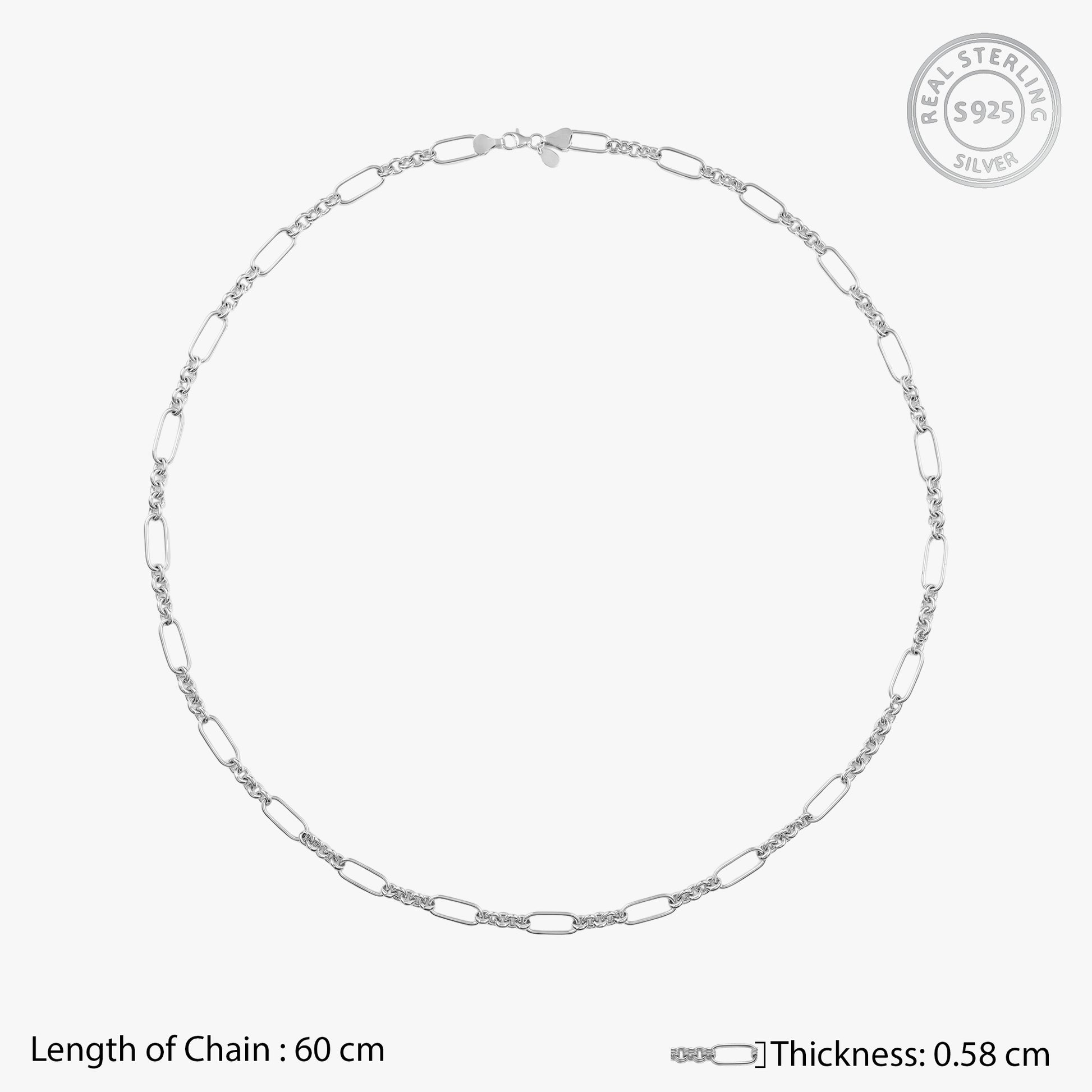 Silver Elio Paperclip Chain For Him