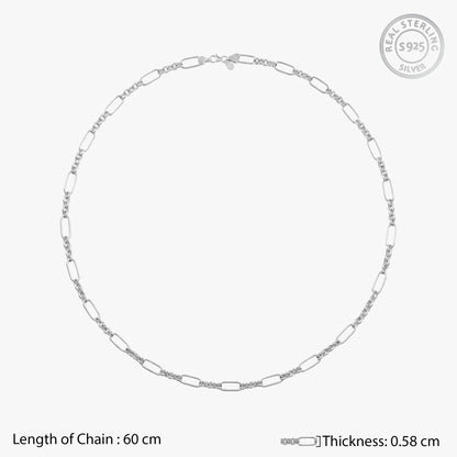 Silver Elio Paperclip Chain For Him