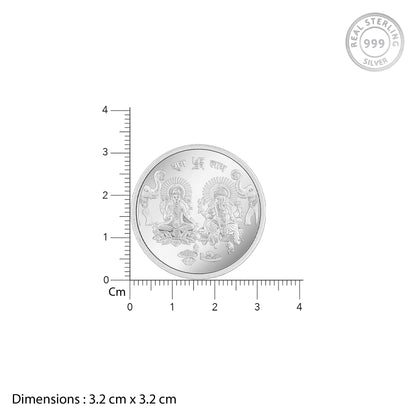 999 Silver Goddess Lakshmi and Lord Ganesh Coin - 10 g