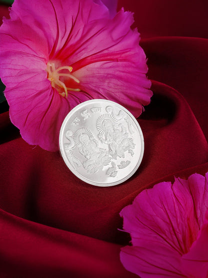999 Silver Goddess Lakshmi and Lord Ganesh Coin - 10 g