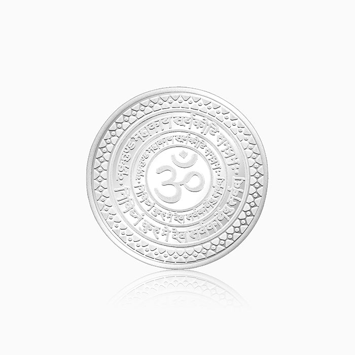 Silver Ganesh Mantra Coin