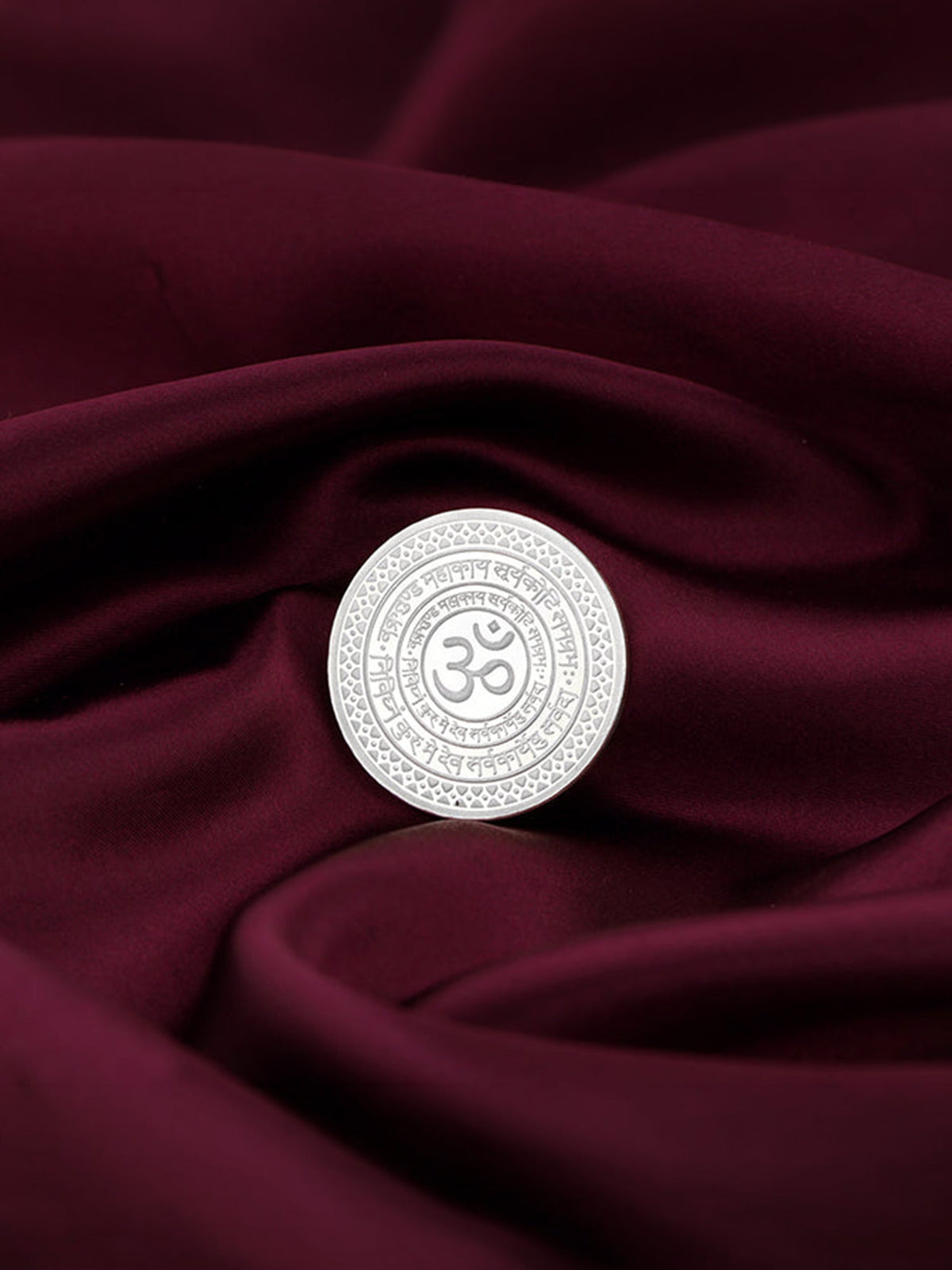 Silver Ganesh Mantra Coin