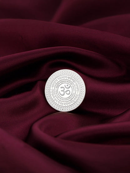 Silver Ganesh Mantra Coin