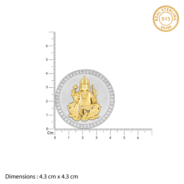 Silver And Golden Devotional Ganesha Coin