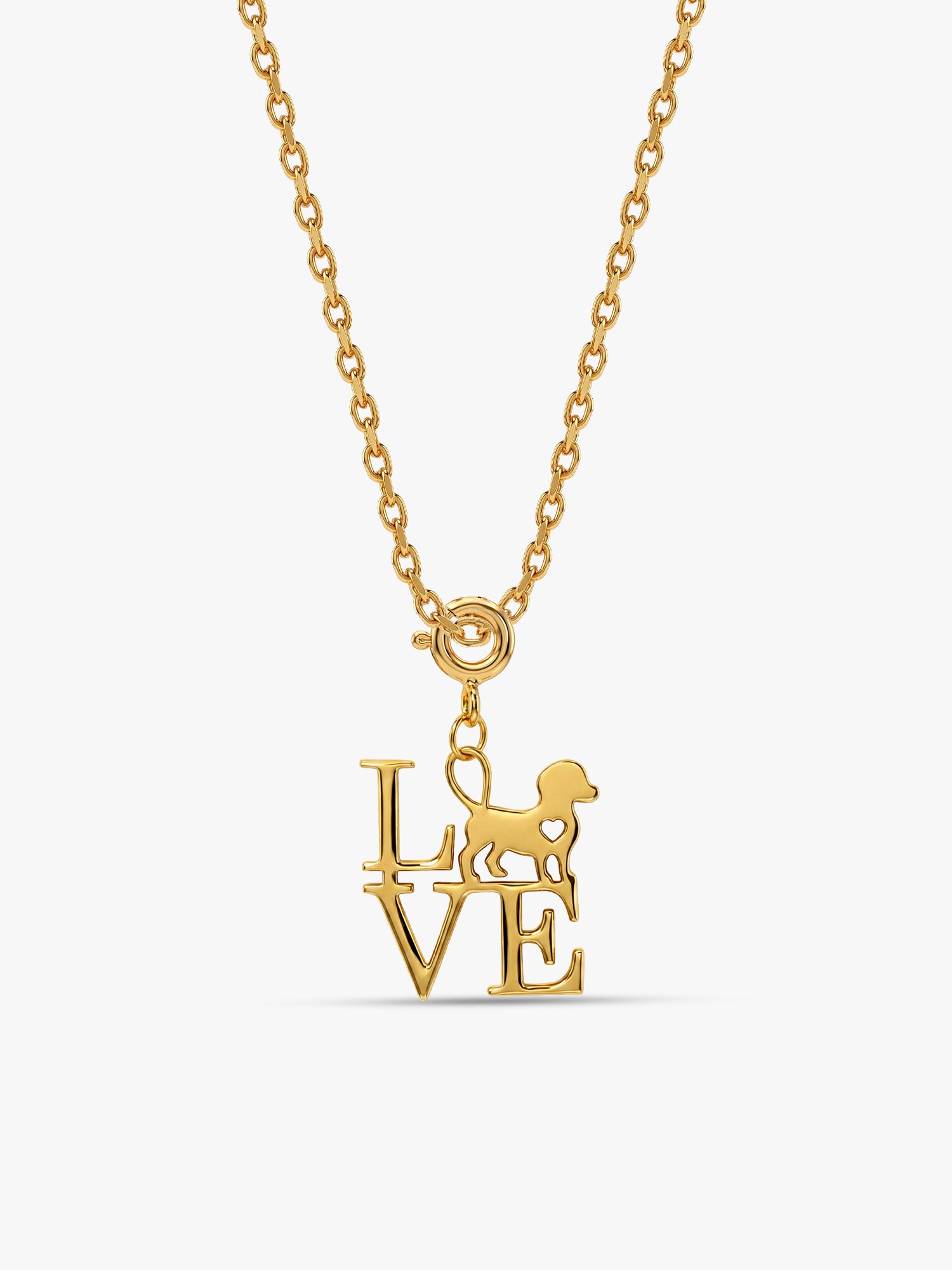 Golden Furrocious Pendant With Link Chain