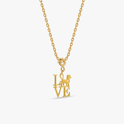 Golden Furrocious Pendant With Link Chain