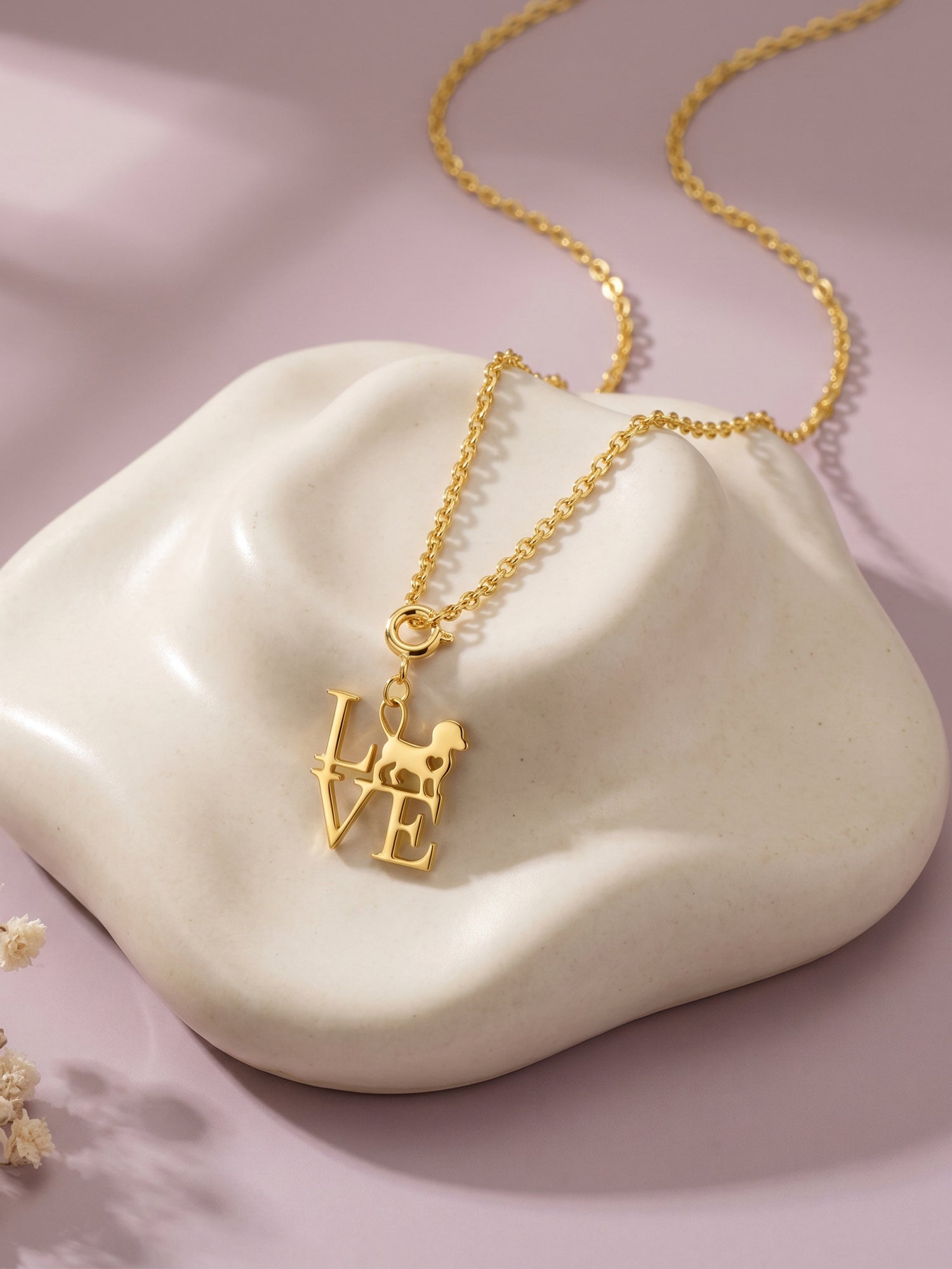 Golden Furrocious Pendant With Link Chain