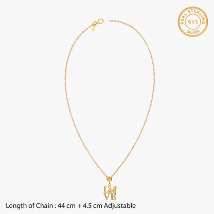 Golden Furrocious Pendant With Link Chain