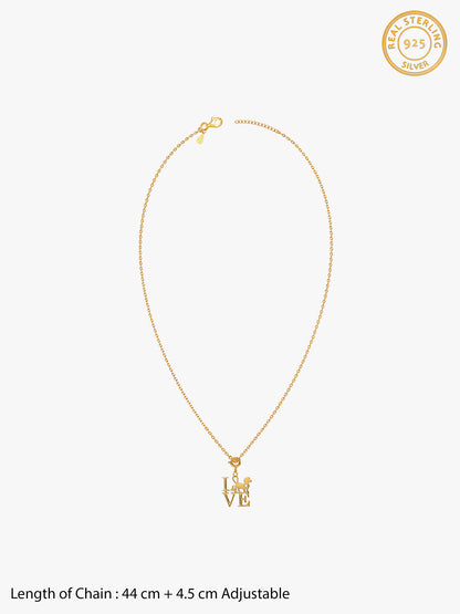 Golden Furrocious Pendant With Link Chain