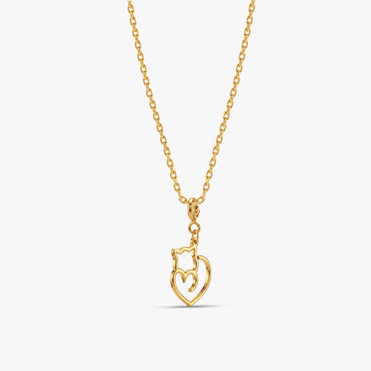 Golden Purr Promise Pendant With Link Chain