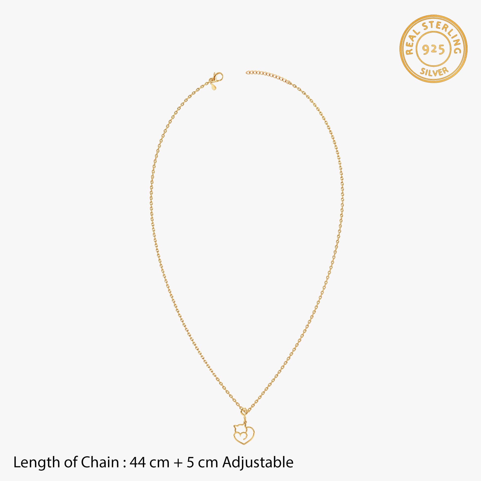 Golden Purr Promise Pendant With Link Chain