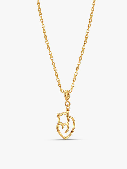 Golden Purr Promise Pendant With Link Chain