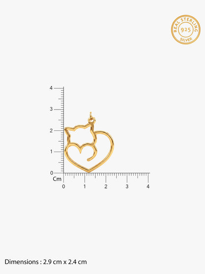 Golden Purr Promise Pendant With Link Chain