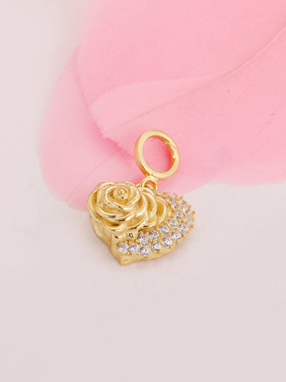 Golden A Rose For You Charm