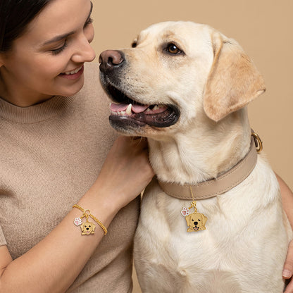Golden Paw Vibes Charm & Bracelet Set